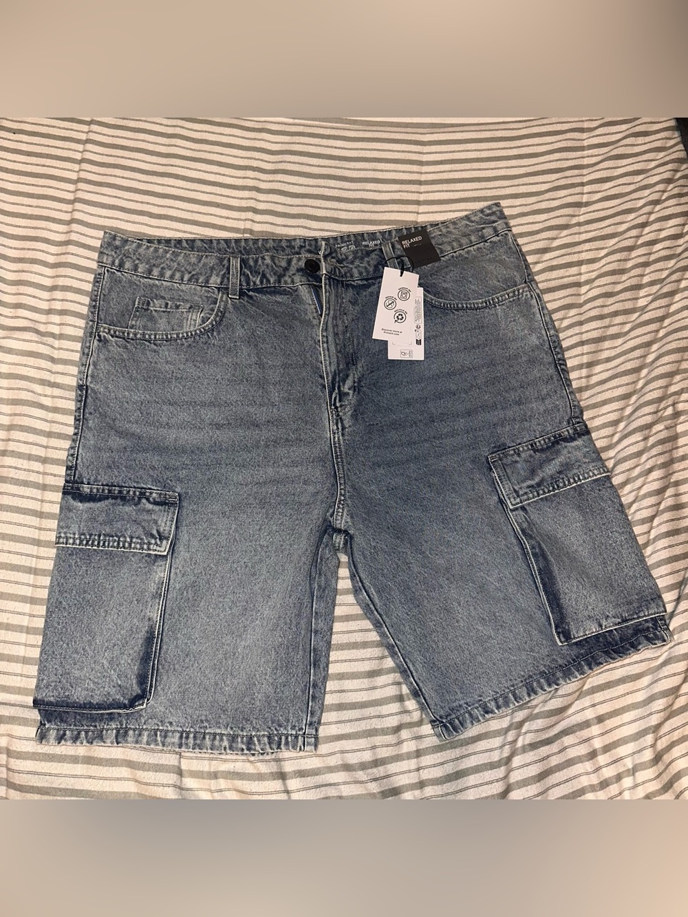 Primark Blue Denim Cargo Shorts
